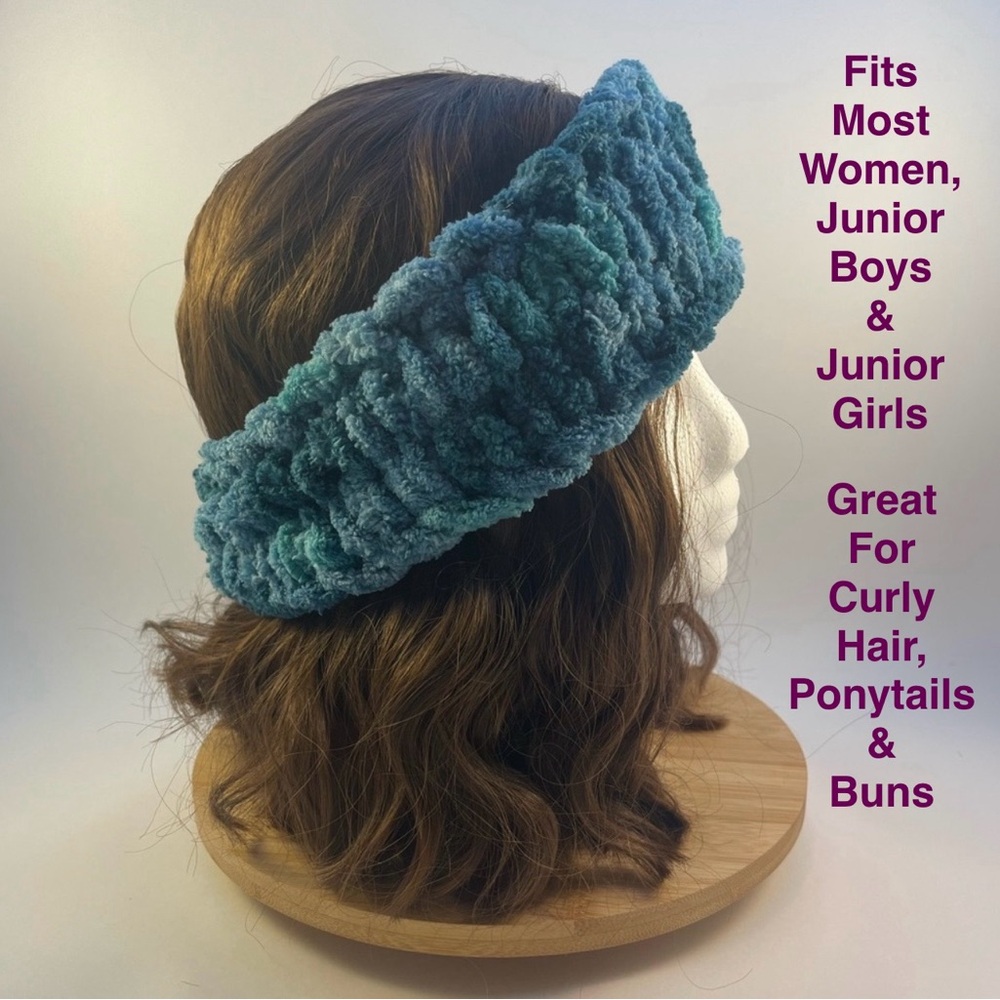 Handmade Women’s/Junior’s Winter Headband/Ear Wrap - Variegated Teal
